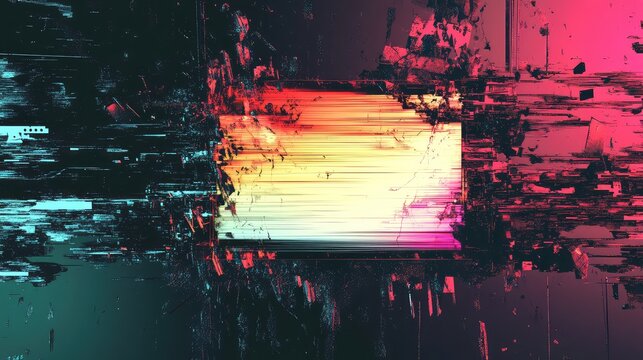 Abstract digital background showing data corruption and pixel disruption, creating a vibrant visual texture with glitch art elements and technology error concepts - Powered by Adobe