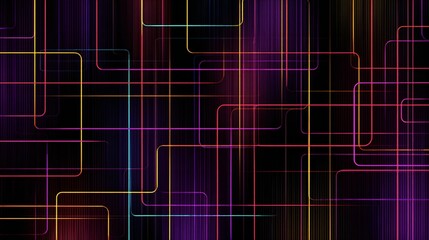 Digital Neon Grid Abstract Lines Cyber Circuit Pattern

