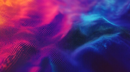 Abstract digital waves and glowing particles forming a dynamic network, visualizing big data, ai and futuristic internet connections with vibrant, fluid motion and modern technological energy