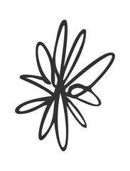 Floral element hand drawn scribble