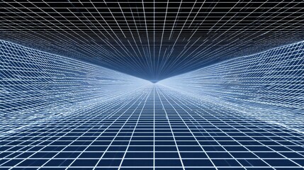 Digital Grid Network: Abstract Cyberspace Visual
