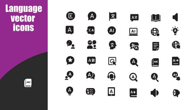 Language vector icons