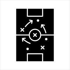 football tactics Icon. Symbol isolated white background. vector illustration. color editable.