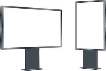 Digital Billboard Advertising Display with Blank Screen for Outdoor Marketing – Vector Illustration