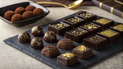 Assorted Gourmet Chocolates with Edible Gold Leaf