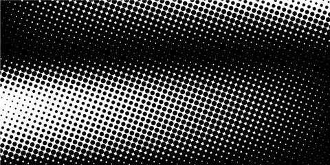 Monochrome Dots Background. Distressed Abstract Overlay. Points Backdrop. Halftone Grunge Pattern. Vector illustration