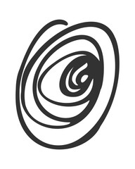 Concentric circles hand drawn doodle