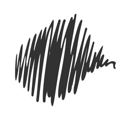 Hand drawn pen strikethrough doodle