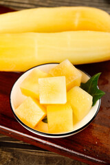 Fresh Yellow Melon Chunks - Healthy Fruit Food Photography