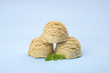 Matcha Ice Cream Scoops with Mint Garnish
