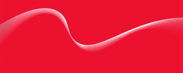 Abstract background with lines and waves. Medium banner size. Element for design. Vector background for brochure, booklet, flyer, poster. Red and white gradient. Love, Valentine's Day