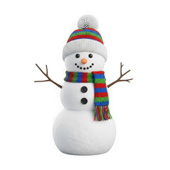 Cute snowman isolated on transparent background