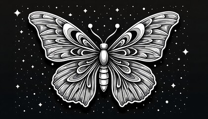 butterfly on black background