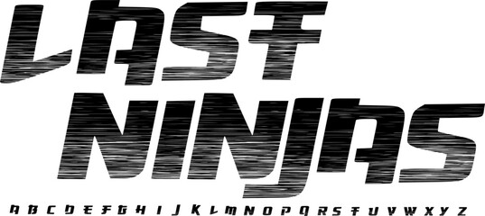 Last Ninjas Font – Speed Line Alphabet Typeface Dynamic Racing Display Font for Gaming Logos, Sports Branding, Action Posters & Modern Typography Design © Teguhprabowo