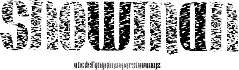 Obraz premium Snowman Condensed Grunge Font – Tall Distressed Display Typeface for Posters and Graphic Design
