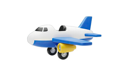 Cartoon Airplane Isolated on White Background