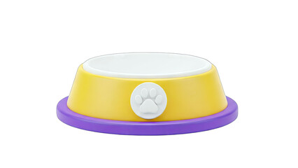 Colorful Pet Bowl Isolated on White Background