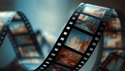 Reel Of Film Frames - A Series Of Individual Frames Of A Movie Or Film, Arranged In A Long Strip For Viewing.