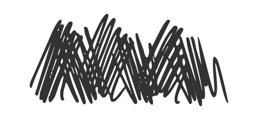 Black scribble unorganized handwritten doodle