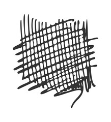 Handwritten doodle checkered scribble element