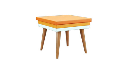 Colorful Side Table Isolated on White Background