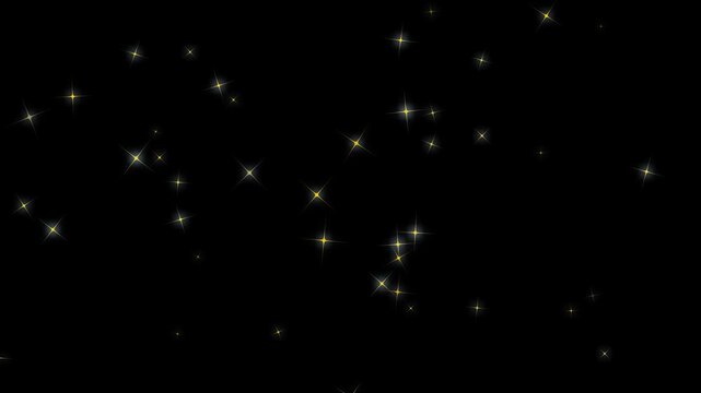 Twinkling stars glow fields flying in galaxy space starburst light. A twinkling starry night sky background. golden cartoon blinking stars, blinking retro vector stars, twinkling starry night sky, 4K