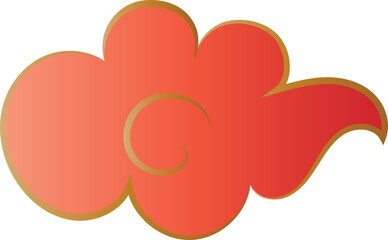 Red Chinese Cloud Ornament Decorative Shape