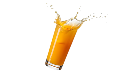 Glass of juice being poured isolated on transparent background