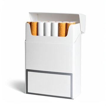 White pack of cigarettes with some sticks showing