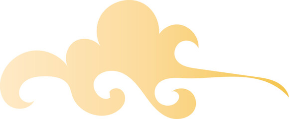 Obraz premium Rounded Gold Cloud Ornament in Asian Style