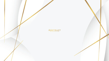 Elegant White Abstract Background with Luxury Gold Lines Minimal Modern Vector Design