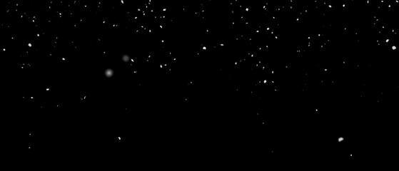 Falling snow overlay on black 3D render