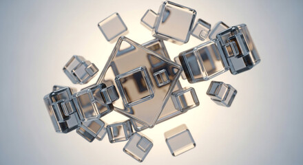 Floating smartphone mockups in modern minimalist style with soft studio lighting on white background for tech advertising