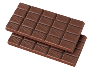 2 Tafeln Schokolade und Hintergrund transparent PNG cut out