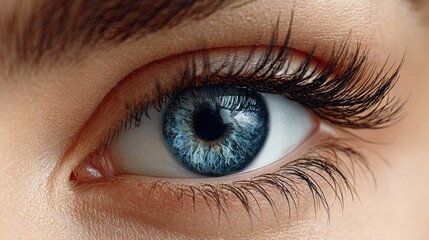 Obraz premium Blue Iris Close-Up Beauty and Precision in Every Blink