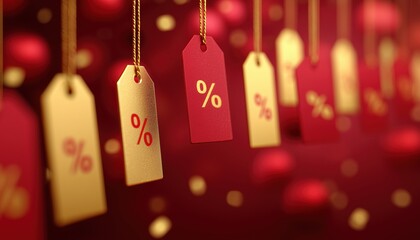 Red And Gold Payday Sale Featuring Discount Tags, Shopping, And Cashback Offers Layout. Perfect For E-Commerce Ads, Promo Campaigns, And Special Sales Events.