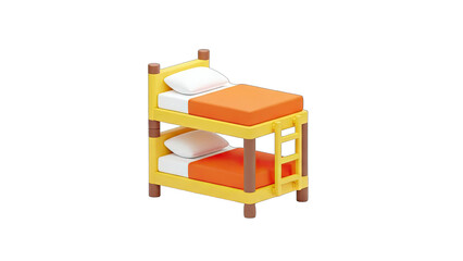 Bunk Bed Illustration on White Background