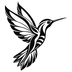 Elegant hummingbird silhouette icon vector illustration minimalist design for creative projects