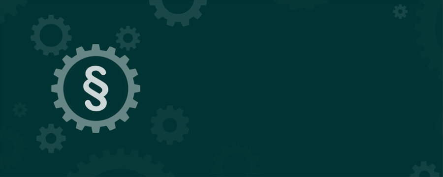 Law Regulation Rules Settings Icon on Gear with Copy Space Vector