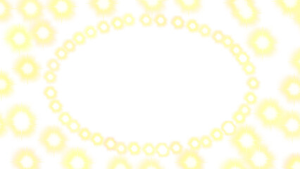 Yellow sparkle stars oval frame on transparent background. Glowing yellow sparkle stars with radiating light rays. For overlaying text, messages, social media posts. PNG. Space for text