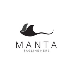 Manta Ray Fish silhouette Logo design vector illustration icon template design