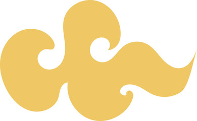 Soft Gold Cloud Decorative Asian Shape