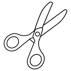 Tailor scissor outline simple coloring book page line art vector on white
