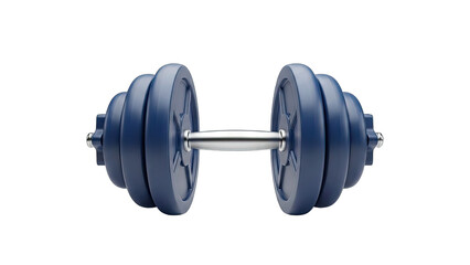 Blue Dumbbell Isolated on White Background