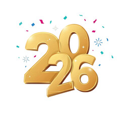 Golden 2026 celebration new year vector
