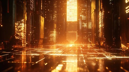 Futuristic cyberpunk cityscape with neon lit towers and glowing data streams weaving through architecture, illustrating ai driven networks, big data flow and high tech infrastructure