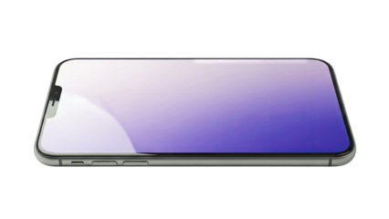 Smartphone Display with Purple Gradient on White Background