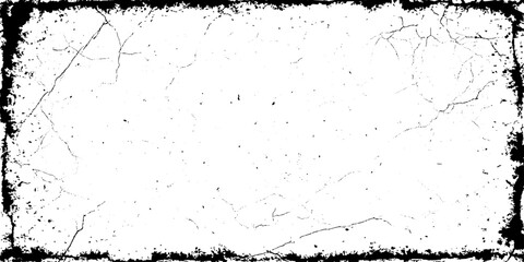 A distressed rectangular frame with a cracked and grunge textured border