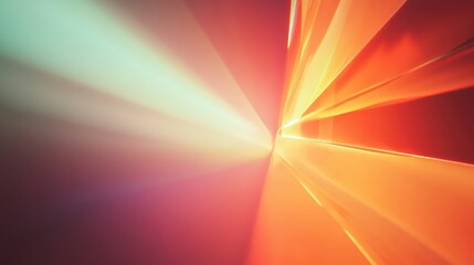 Abstract digital rendering showing bright light rays radiating from a central point, creating a dynamically glowing, futuristic, and colorful tunnel effect