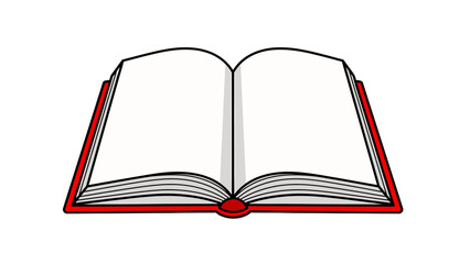 Fototapeta premium Vectorized Illustration of an Open Book with Red Outline